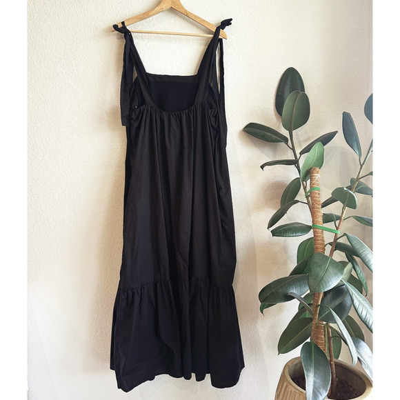 Frnch Paris Cylia Maxi Dress Medium? Minimalist Tiered Poplin Oversized Pockets - Picture 5 of 12